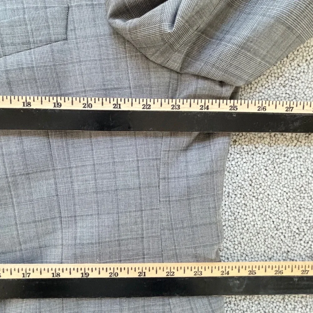 Samuelsohn Suit 50R 44x31+ Gray Super 110s Wool Glen Plaid Canada Luxury Classic
